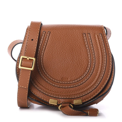 Chloe Calfskin Mini Marcie Round Crossbody Bag Tan 1 of 10