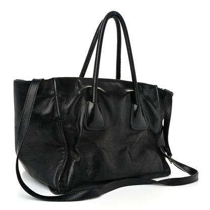 Prada Glace Calf Twin Pocket Tote Black 3 of 16
