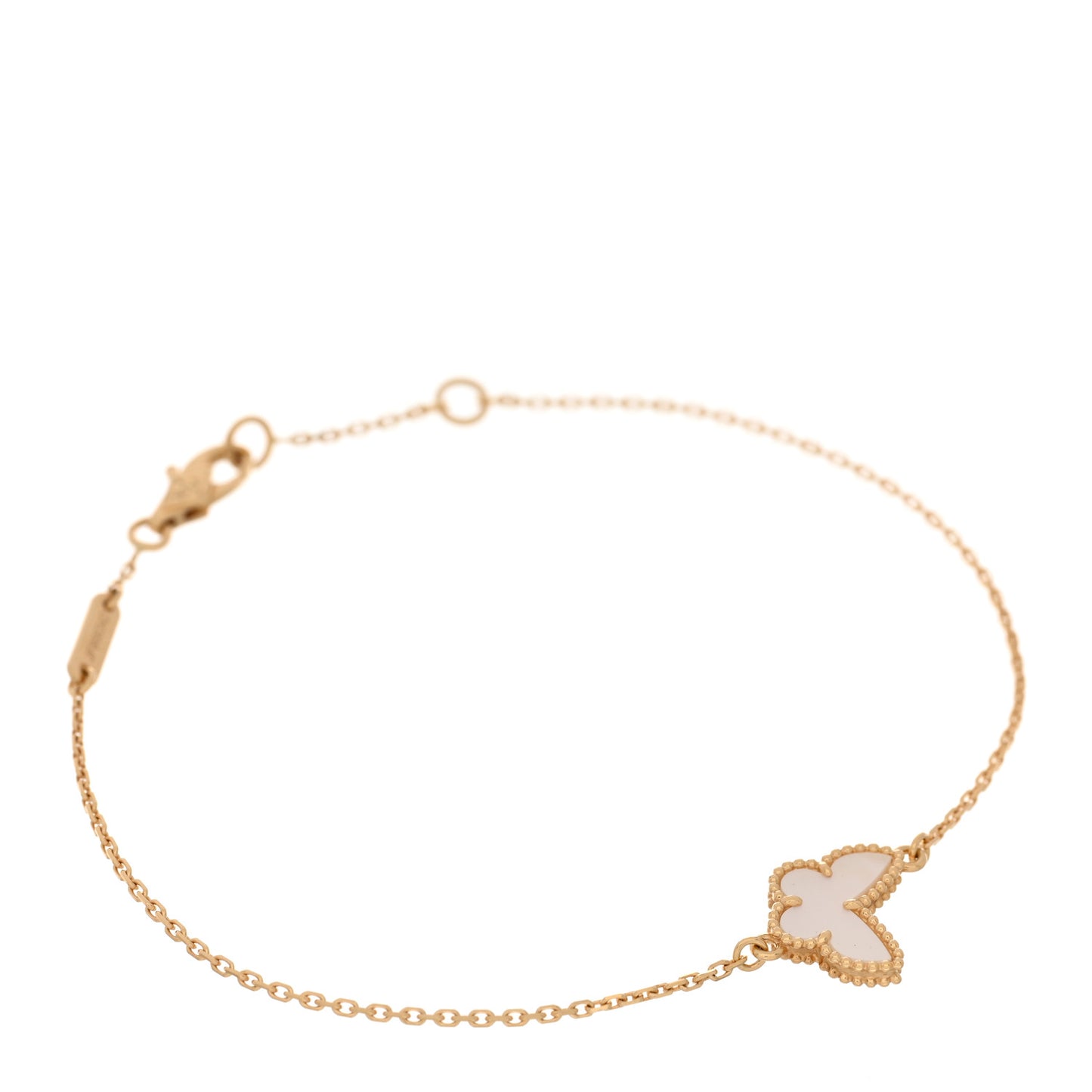 18K Yellow Gold Mother of Pearl Sweet Alhambra Butterfly Bracelet