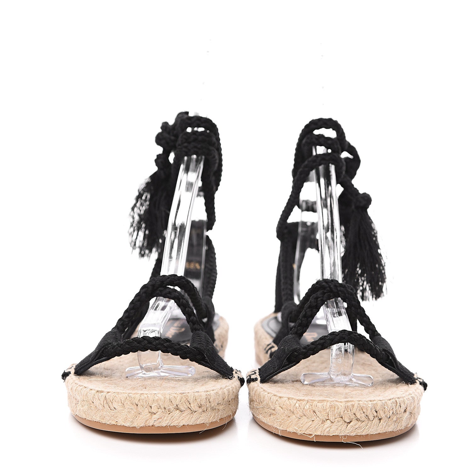 Christian Dior Embroidered Cotton Diorexpress Sandal 38.5 Black 2 of 9