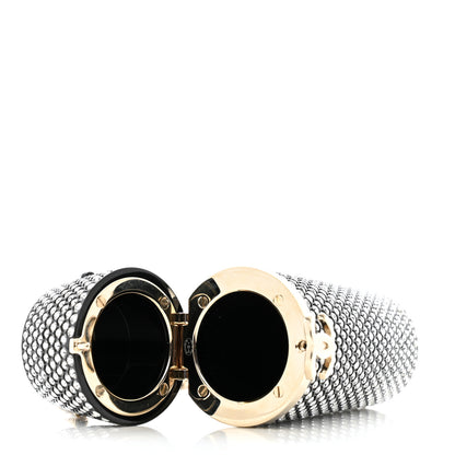 Chanel Metal Resin Lambskin Crystal Lipstick Case Long Necklace On Chain Silver Black Gold 5 of 10