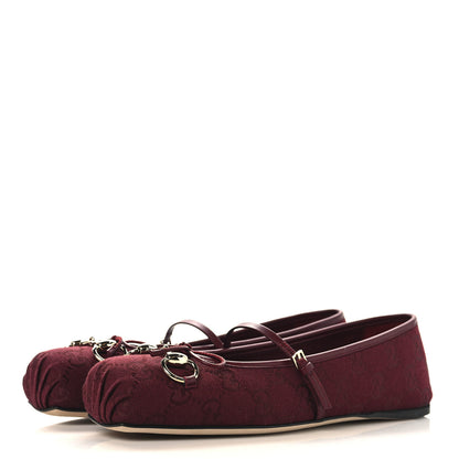 Gucci GG Monogram Horsebit Ballet Flats 38.5 Rosso Ancora 4 of 9