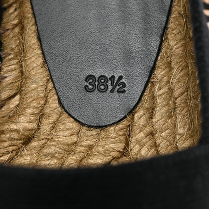 Saint Laurent Canvas Nappa Elba Light Logo Embroidered Espadrilles 38.5 Black 7 of 11