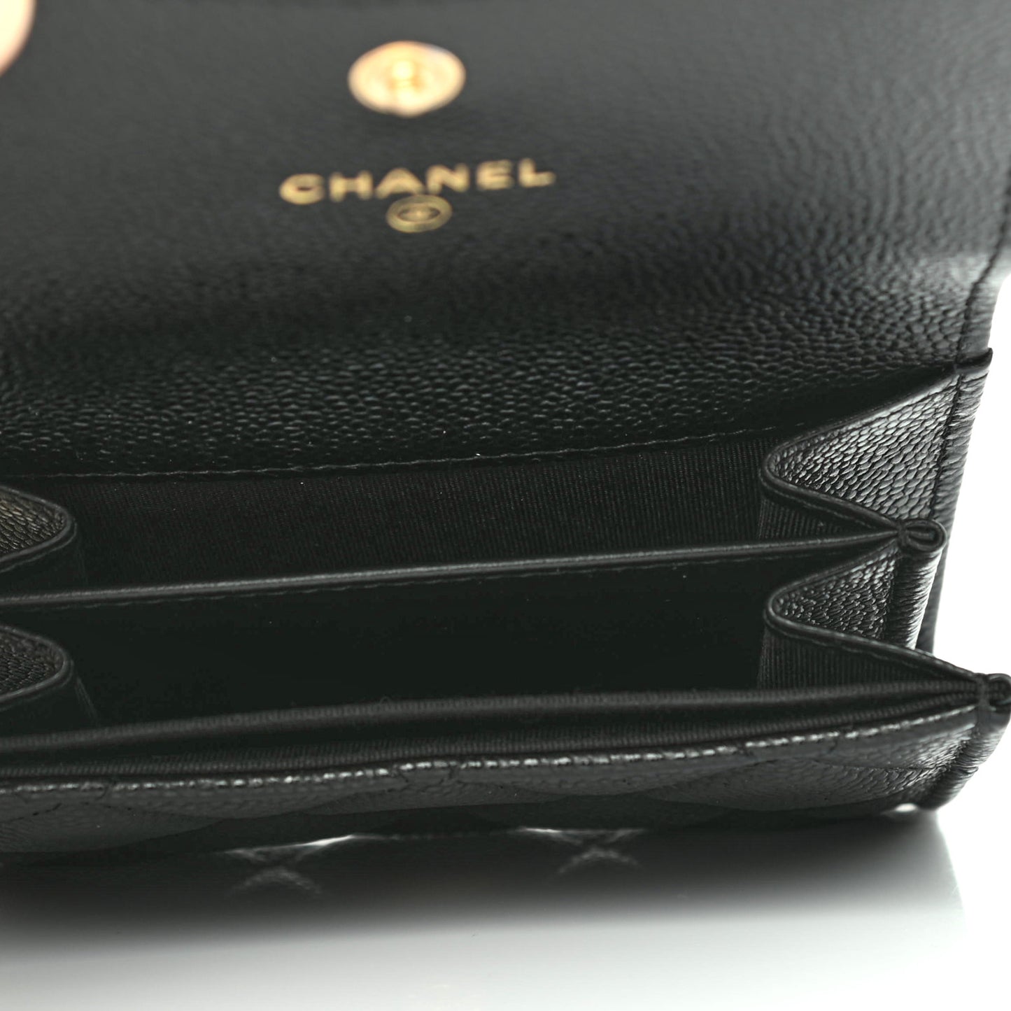 Caviar Quilted Miss Coco Clutch With Chain Black