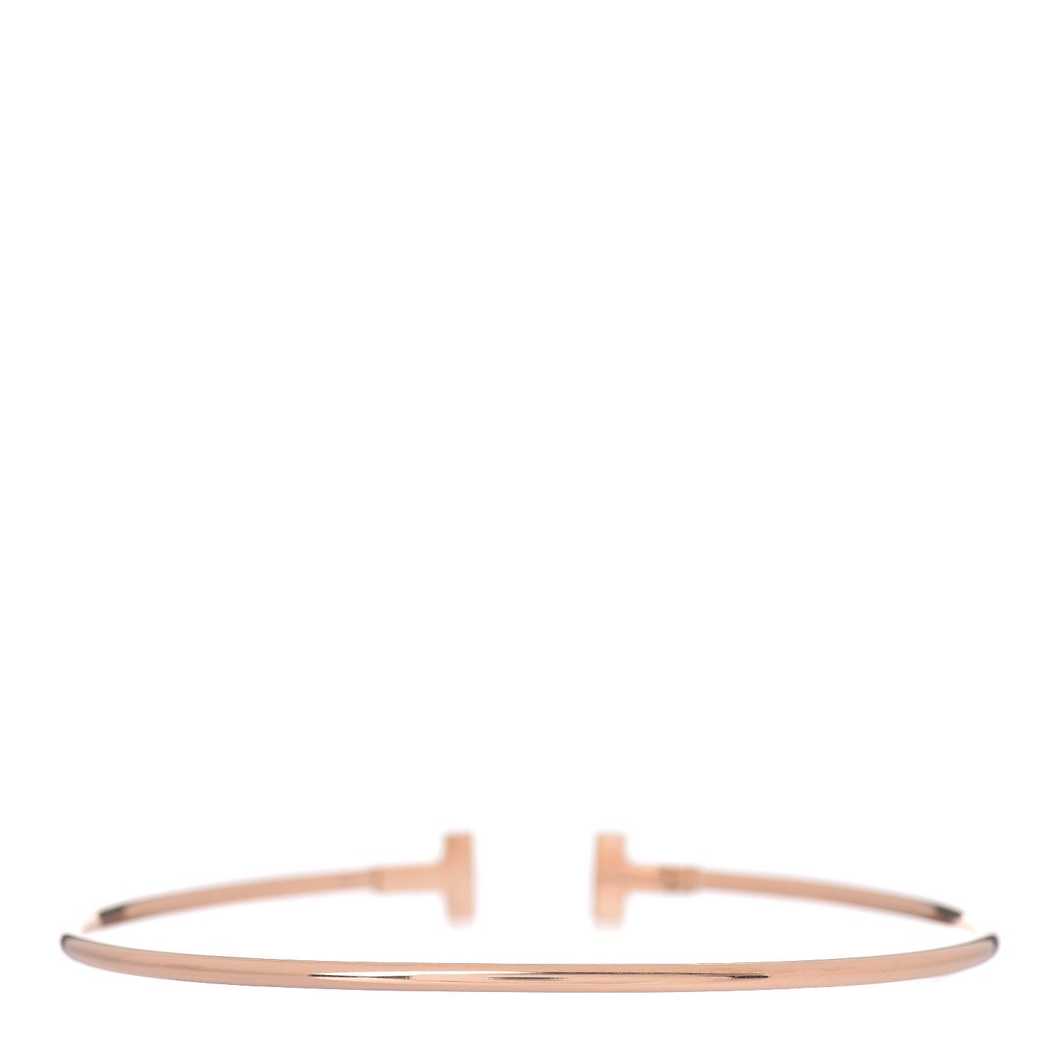 Tiffany 18K Rose Gold Narrow T Wire Bracelet 3 of 4