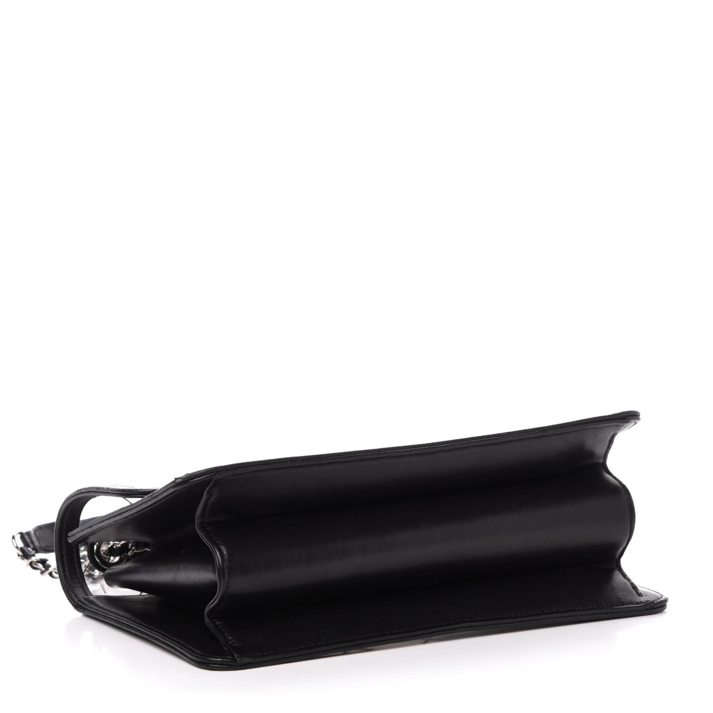 PVC Lambskin Quilted Beauty Lock Flap Black