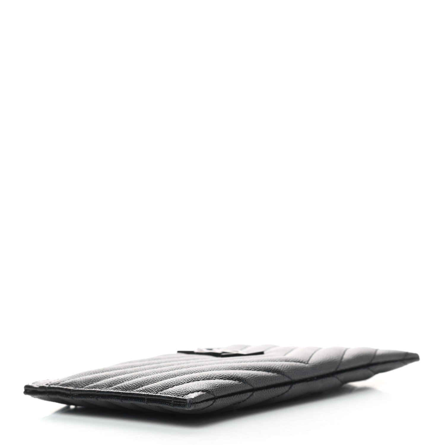 Saint Laurent Grain De Poudre Chevron Monogram Bill Pouch Black 4 of 7