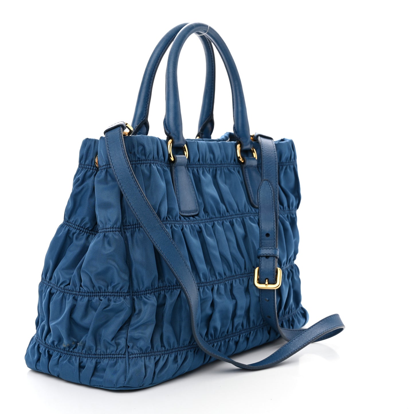 Tessuto Nylon Gaufre Tote Cobalto