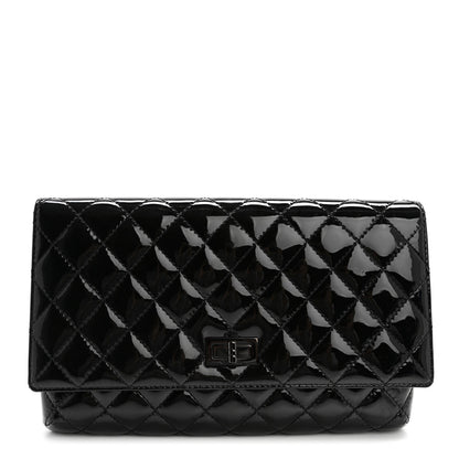 Chanel Patent Calfskin Quilted Reissue 2.55 Clutch So Black 1 of 8