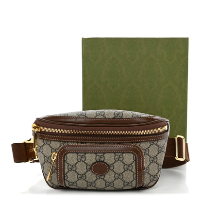 Gucci GG Supreme Monogram Textured Calfskin Retro Interlocking G Belt Bag Beige Ebony Brown Sugar 10 of 10