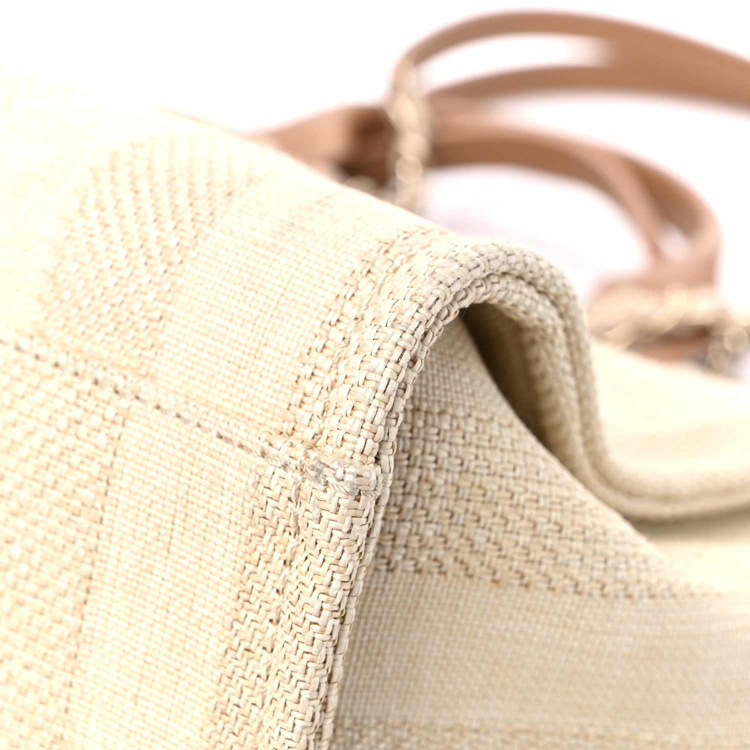 Chanel Mixed Fibers Striped Medium Deauville Tote Beige 11 of 16