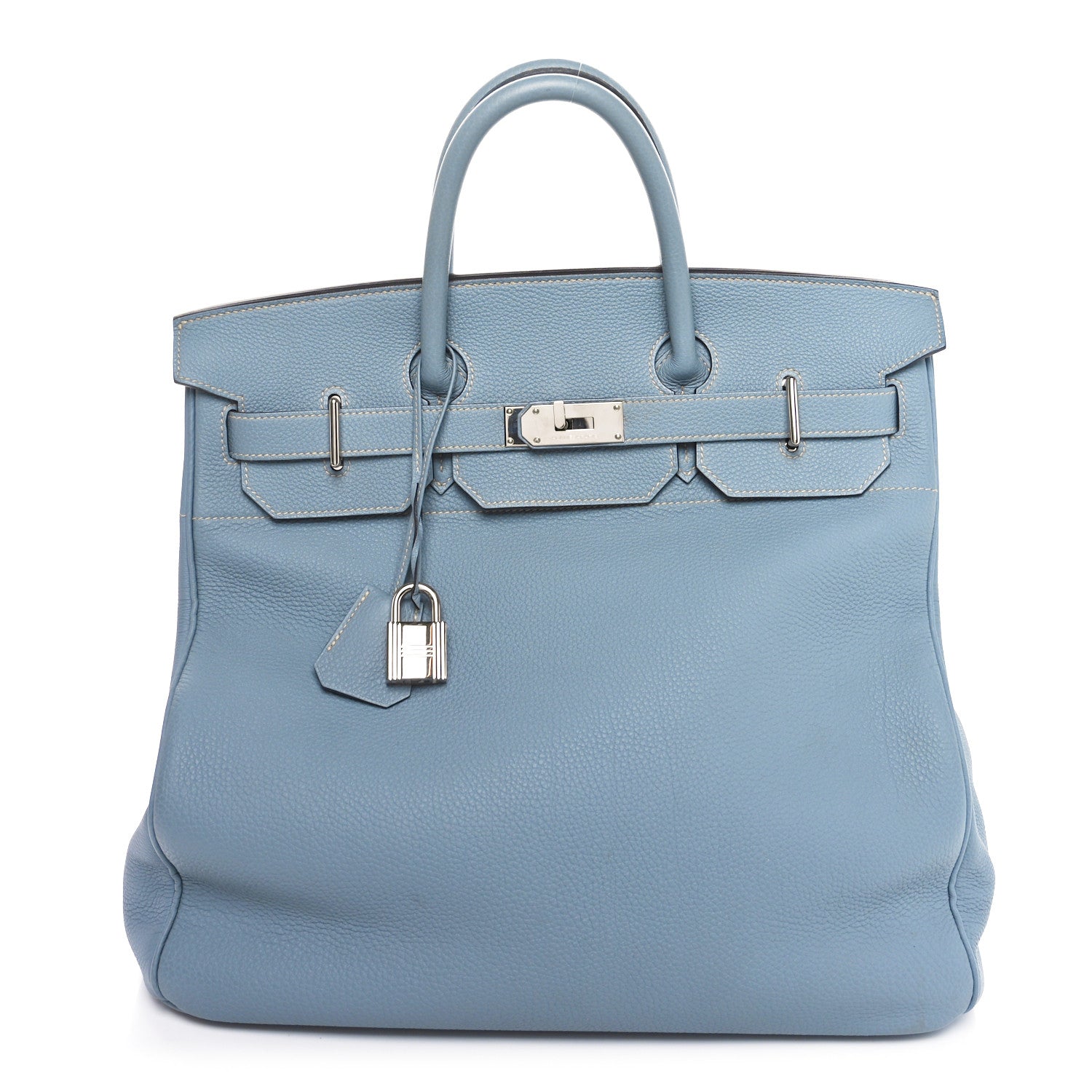 Hermes Togo HAC Birkin 40 Bleu Lin 1 of 10