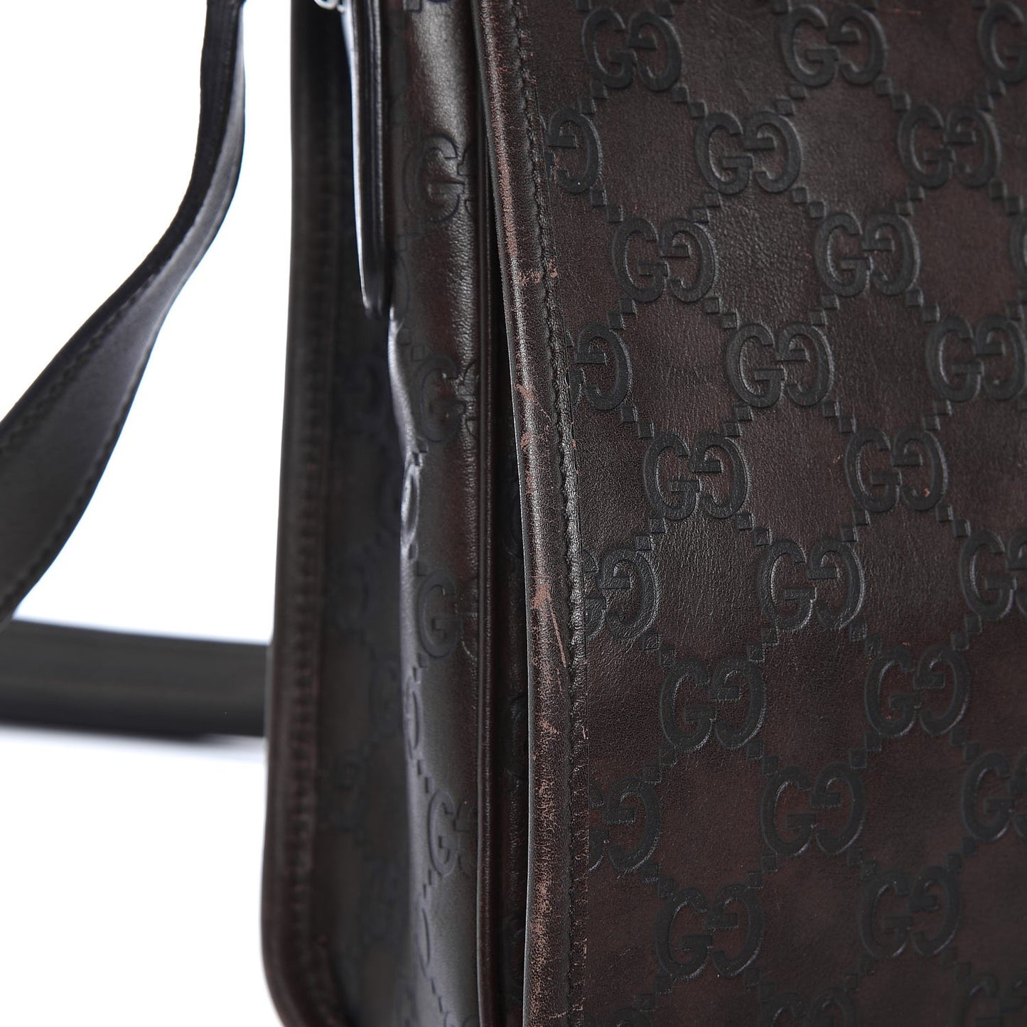 Guccissima Flap Messenger Bag Dark Brown