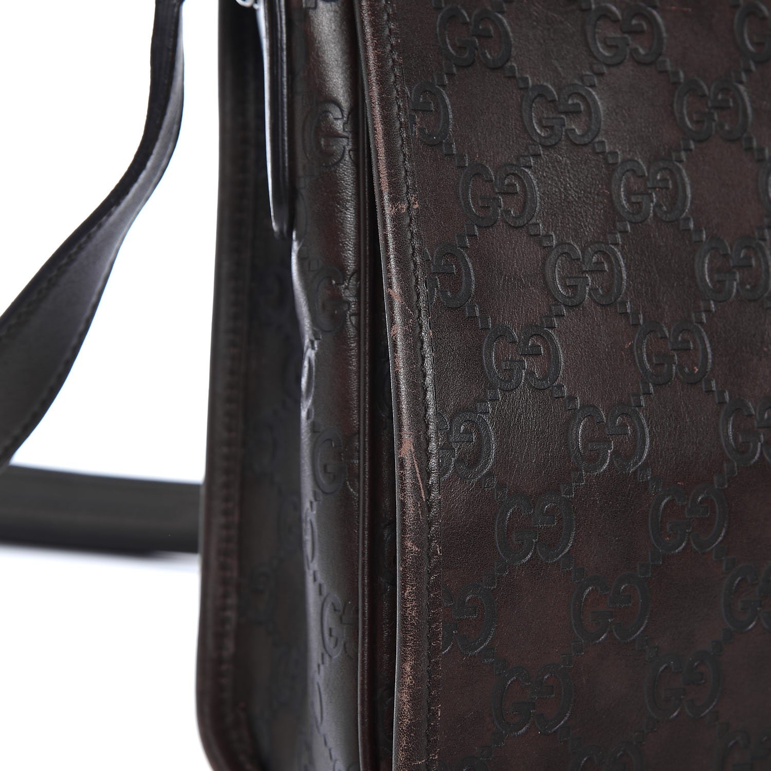 Gucci Guccissima Flap Messenger Bag Dark Brown 12 of 27