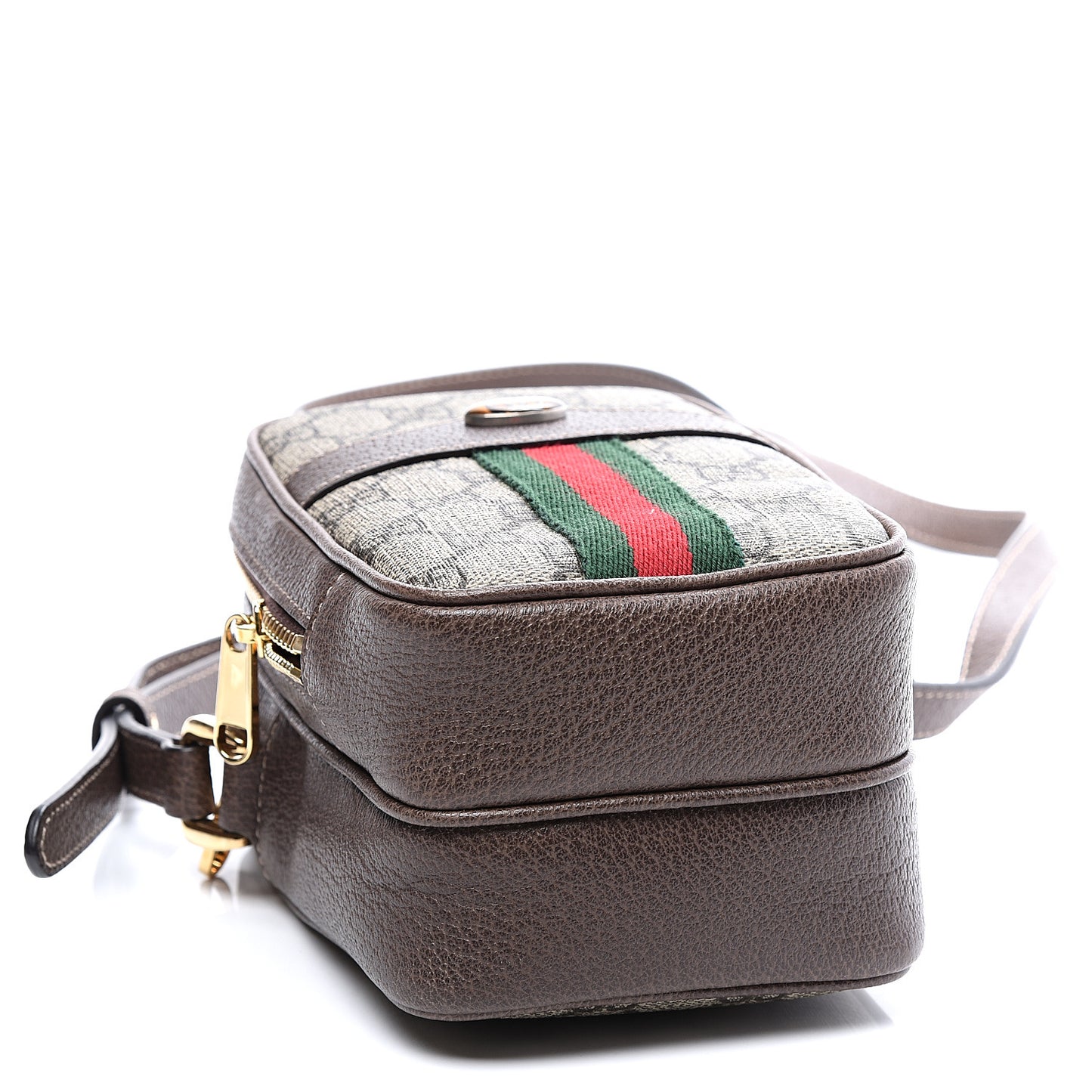 GG Supreme Monogram Web Mini Ophidia Double Zip Crossbody Bag Beige New Acero
