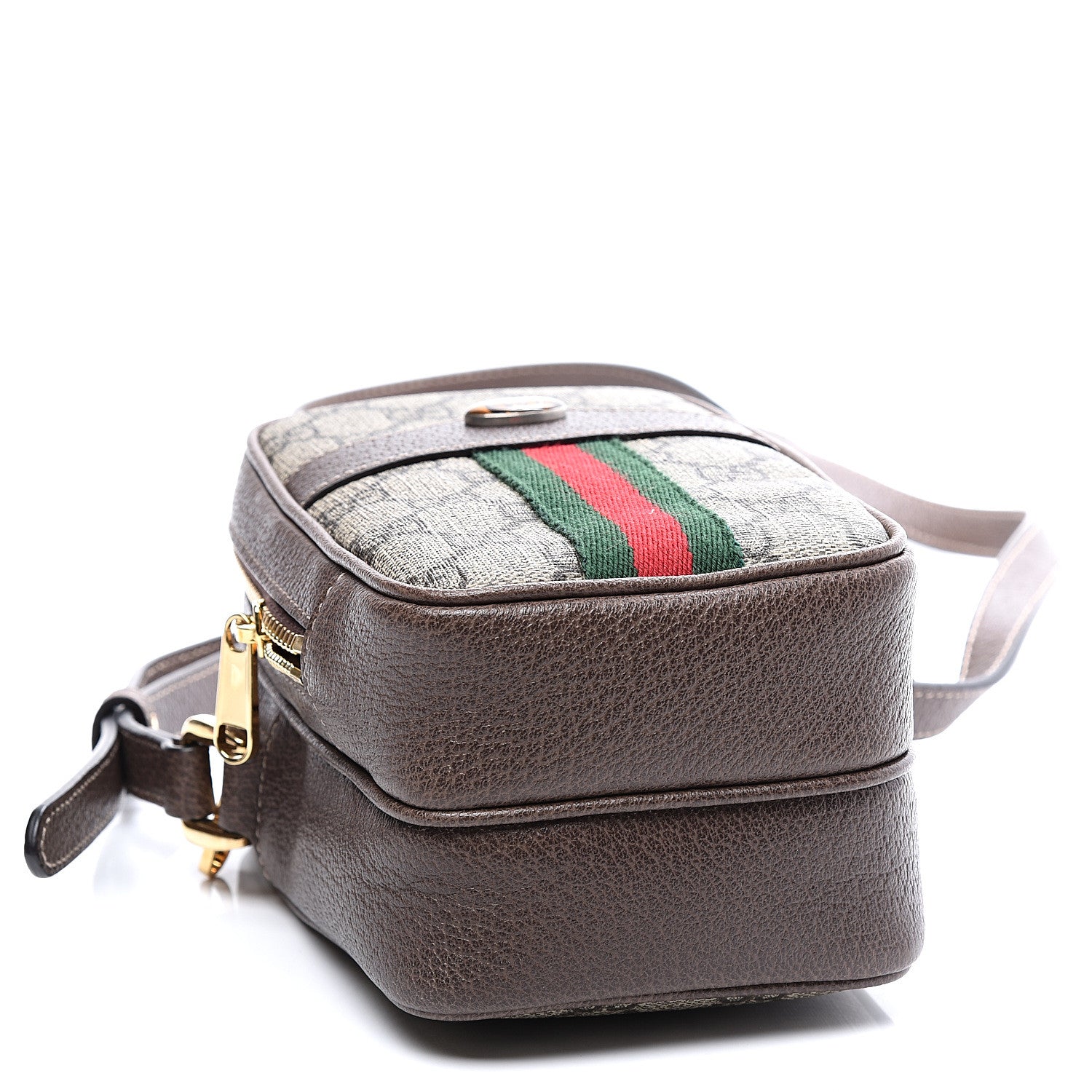 Gucci GG Supreme Monogram Web Mini Ophidia Double Zip Crossbody Bag Beige New Acero 3 of 9