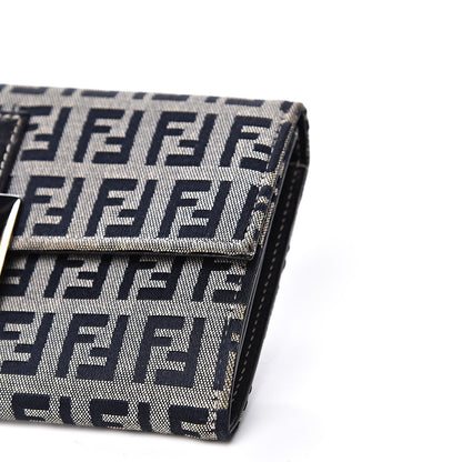 Fendi Zucchino Forever Continental Wallet Navy 9 of 11