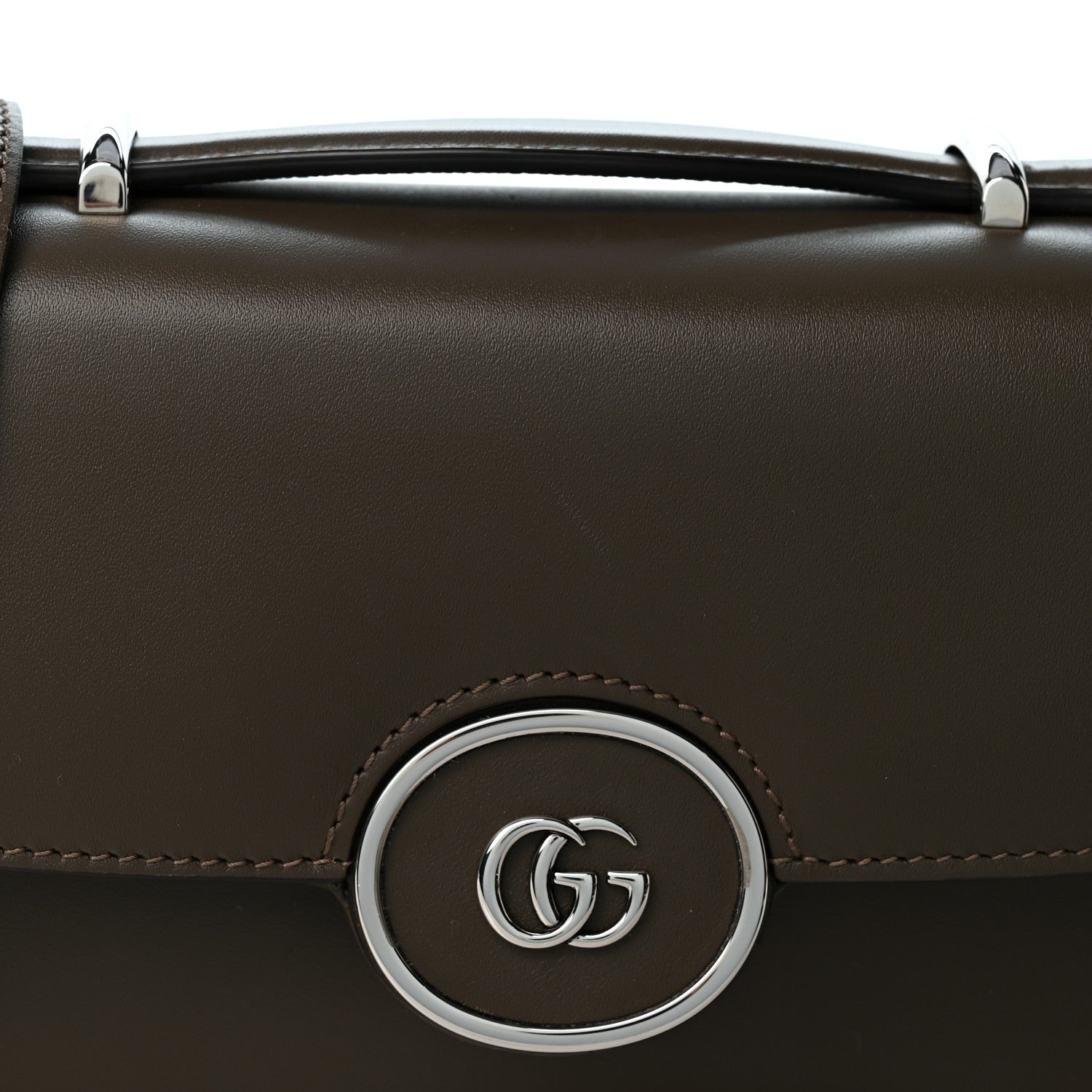Gucci Senna Calfskin Petite GG Top Handle Shoulder Bag Brown 8 of 10