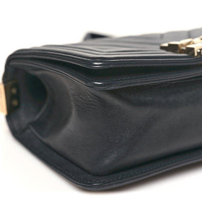 Chanel Calfskin Chevron Quilted Small Boy Flap Black 9 of 10