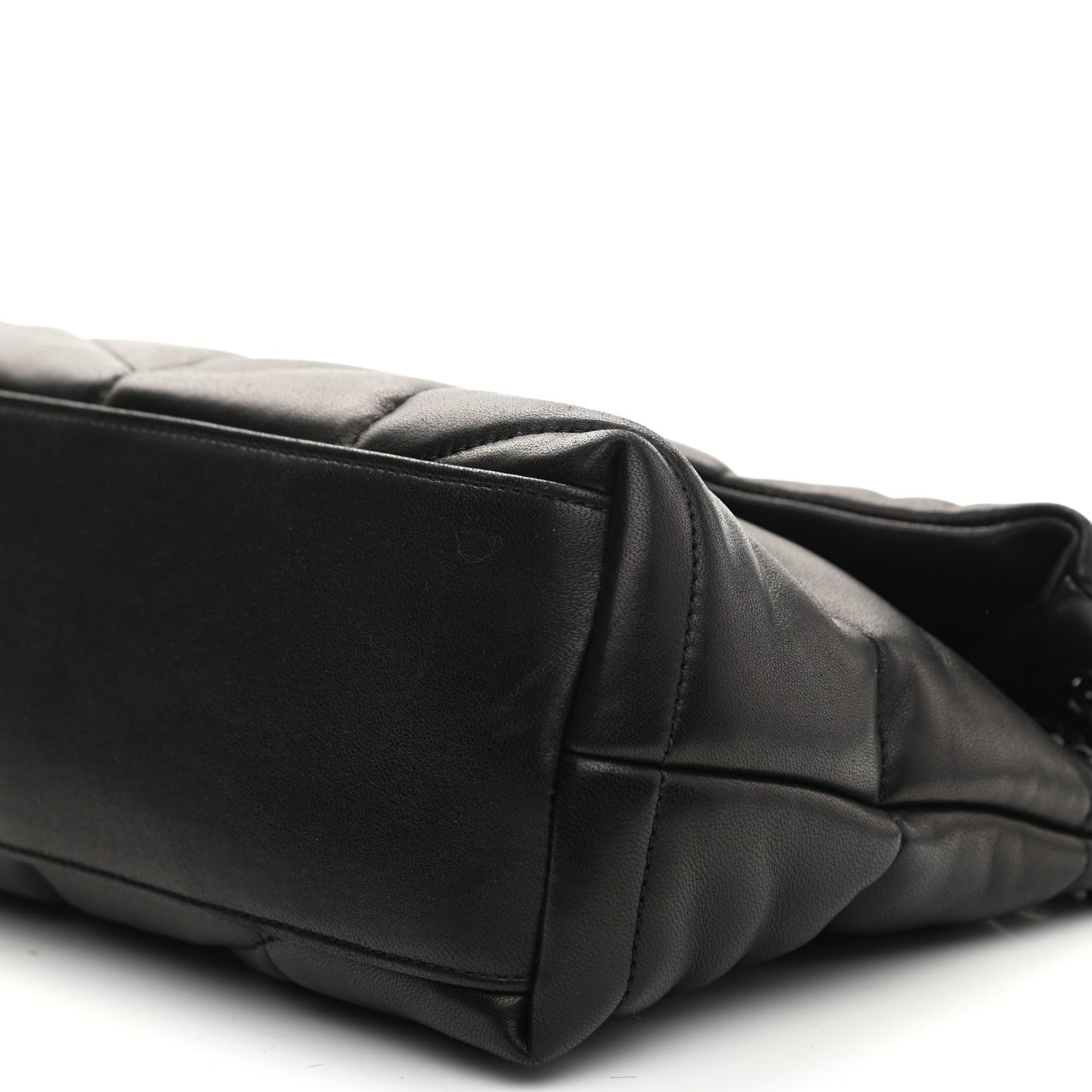 Saint Laurent Lambskin Quilted Small Loulou Puffer Monogram Chain Satchel Black 9 of 9