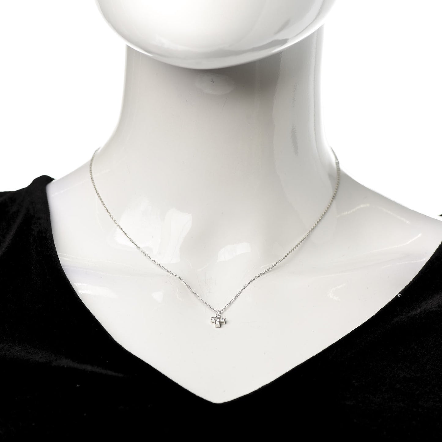 Platinum Diamond Cruciform Cross Pendant Necklace