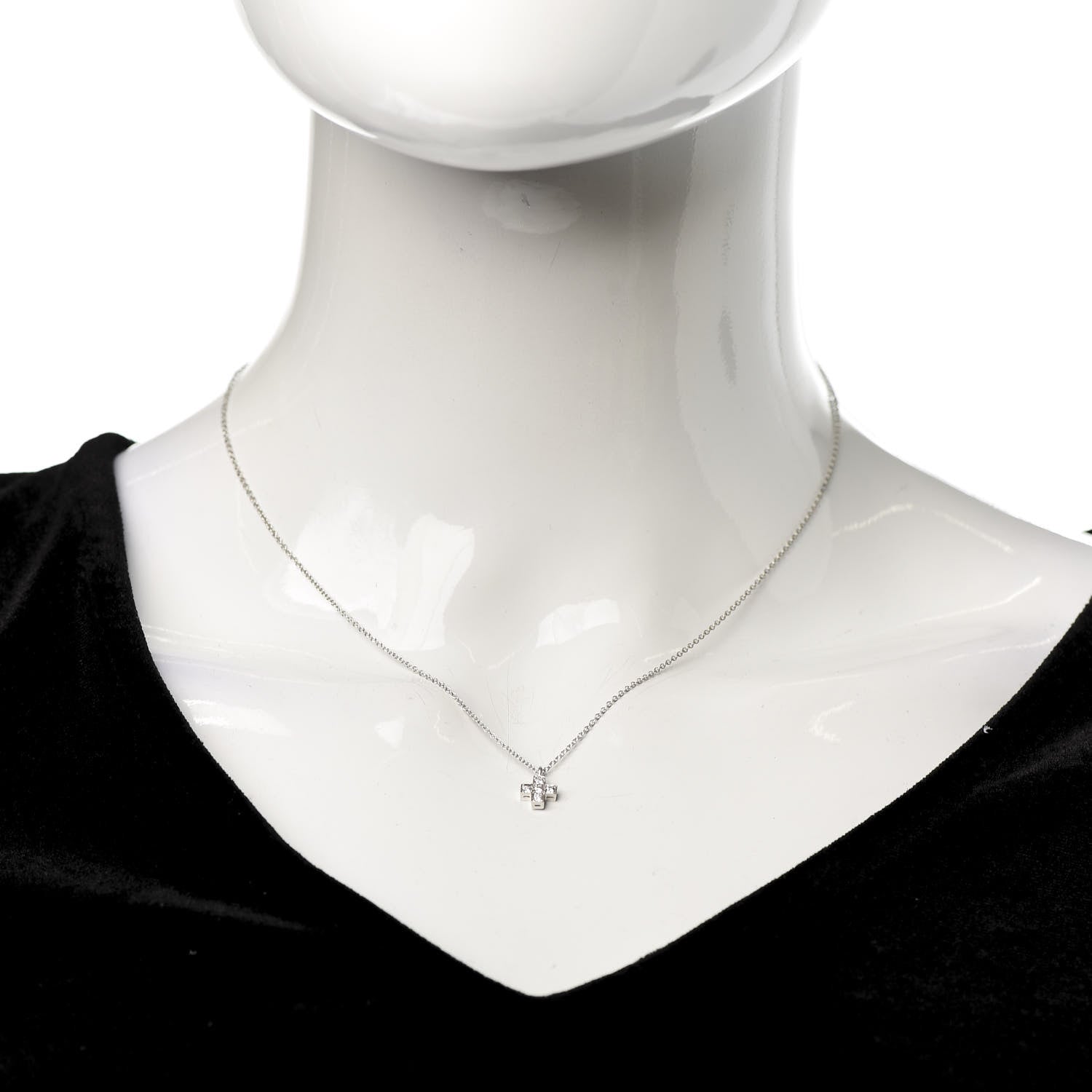 Tiffany Platinum Diamond Cruciform Cross Pendant Necklace 2 of 5