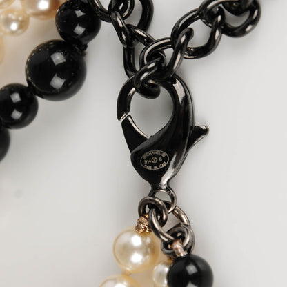 Chanel Pearl Bead CC Multistrand Bracelet Black 5 of 5