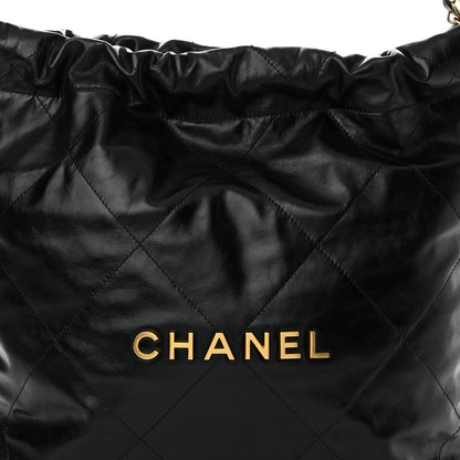 Chanel Shiny Calfskin Quilted Small Chanel 22 Black 9 of 11