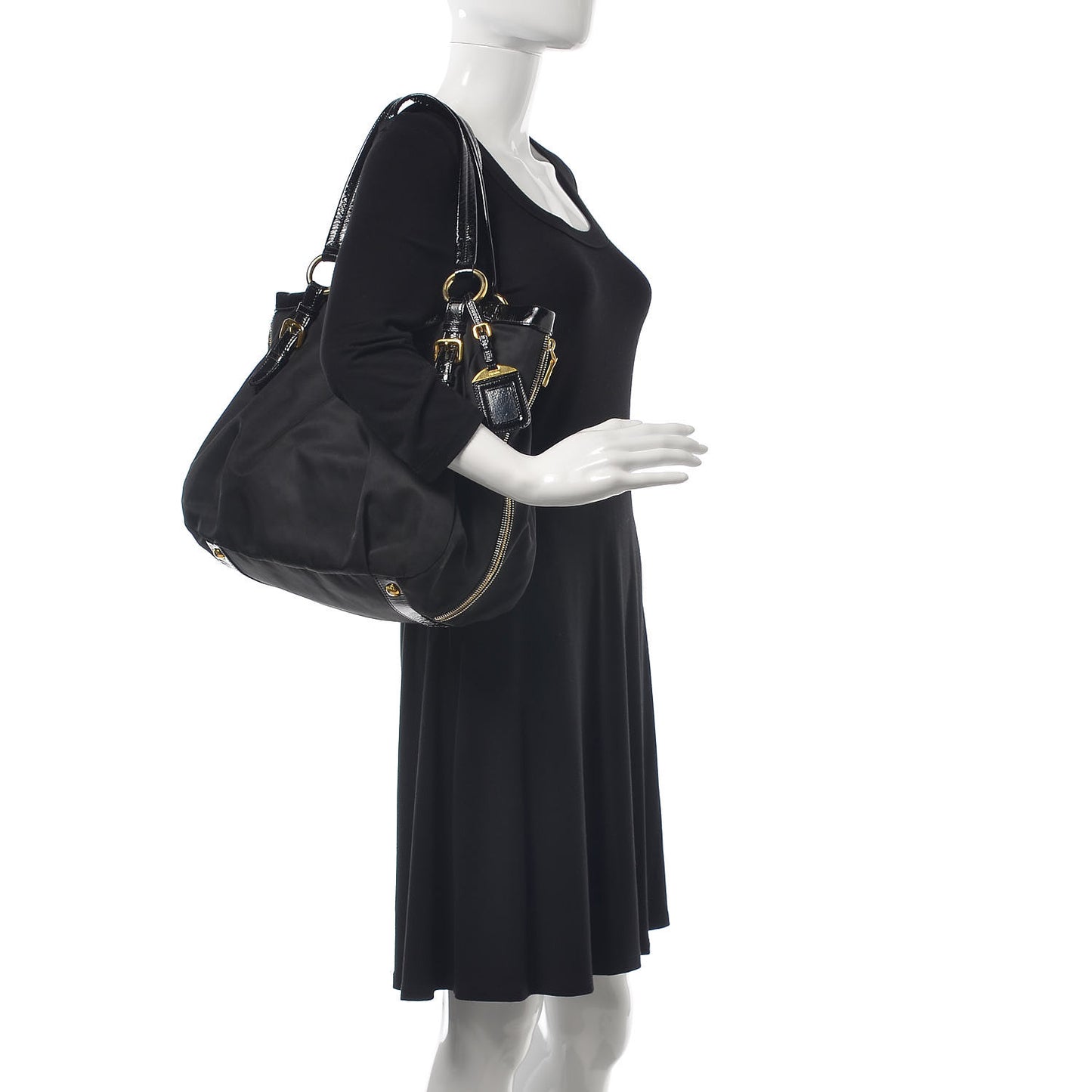 Tessuto Nylon Spazzolato Tote Black