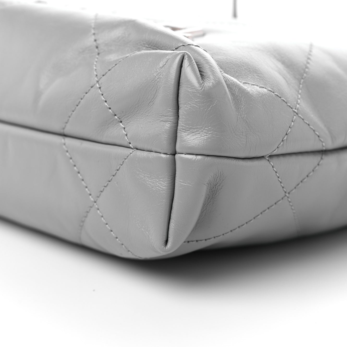 Shiny Calfskin Quilted Mini Chanel 22 Grey