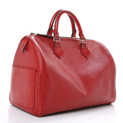 Louis Vuitton Epi Speedy 30 Castillan Red 3 of 13