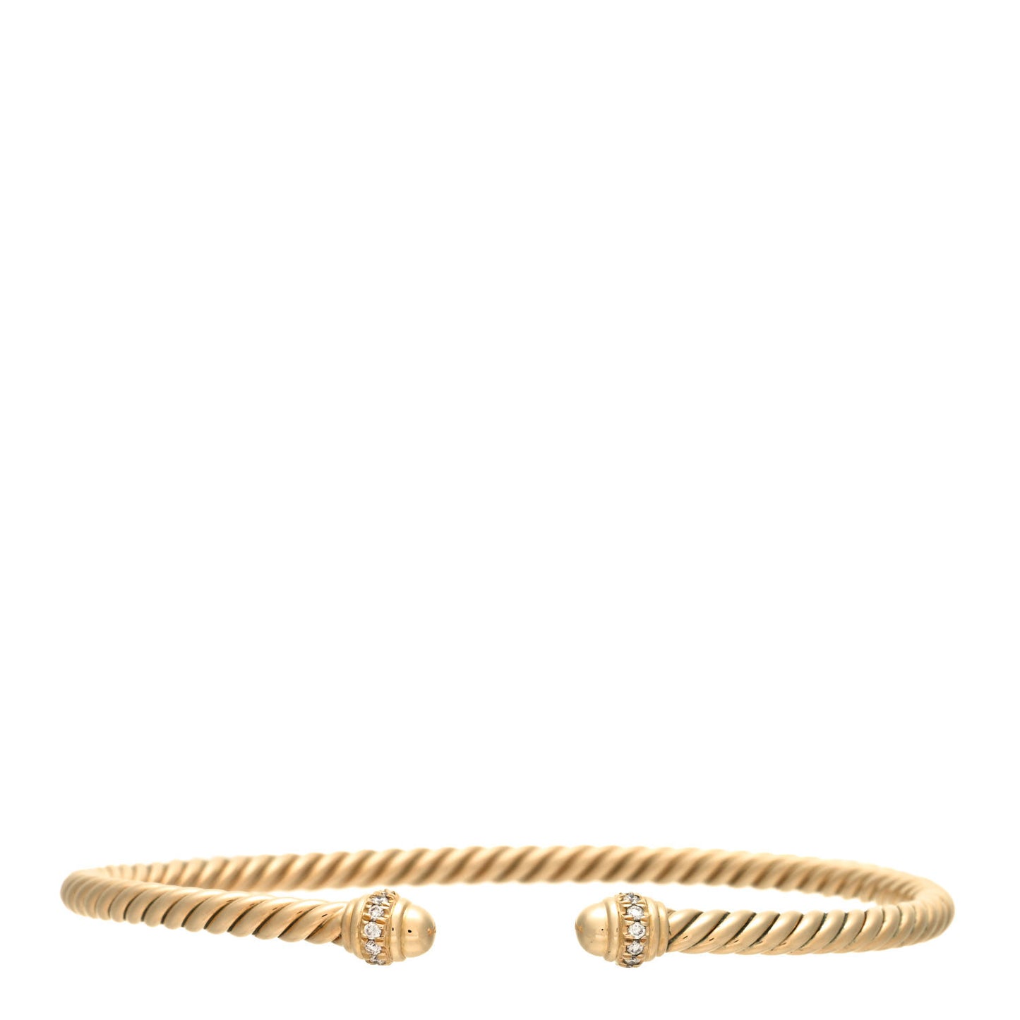 18K Yellow Gold Diamond 3mm Cablespira Bracelet