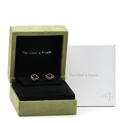 Van Cleef & Arpels 18K Yellow Gold Black Onyx Sweet Alhambra Earrings 4 of 4