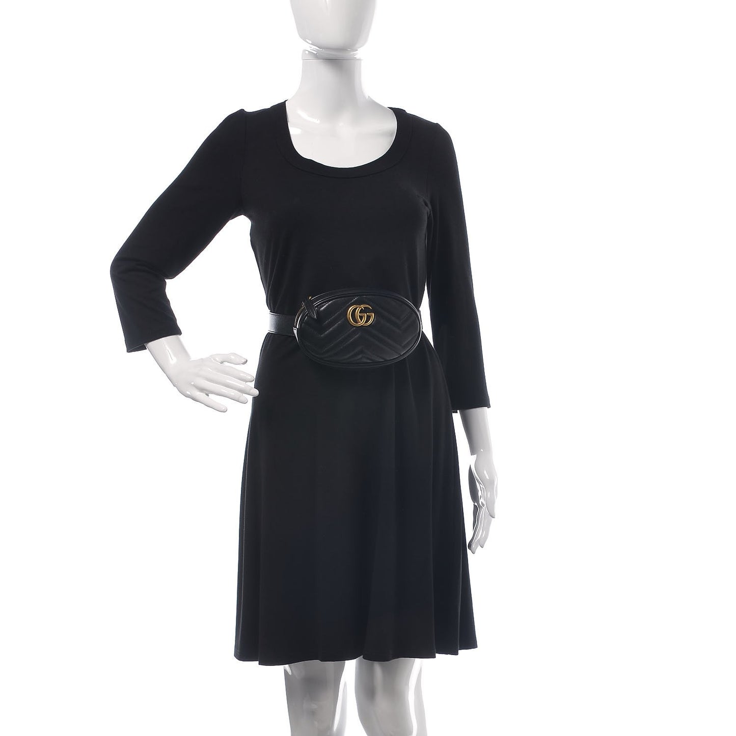 Calfskin Matelasse GG Marmont Belt Bag 105 42 Black
