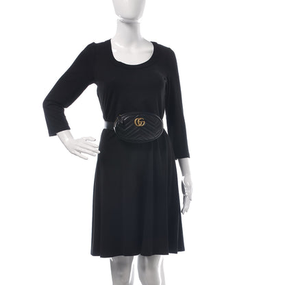 Gucci Calfskin Matelasse GG Marmont Belt Bag 105 42 Black 2 of 7