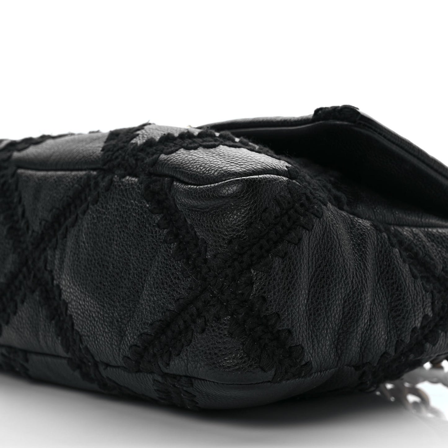 Calfskin Crochet Medium Chanel 19 Flap Black