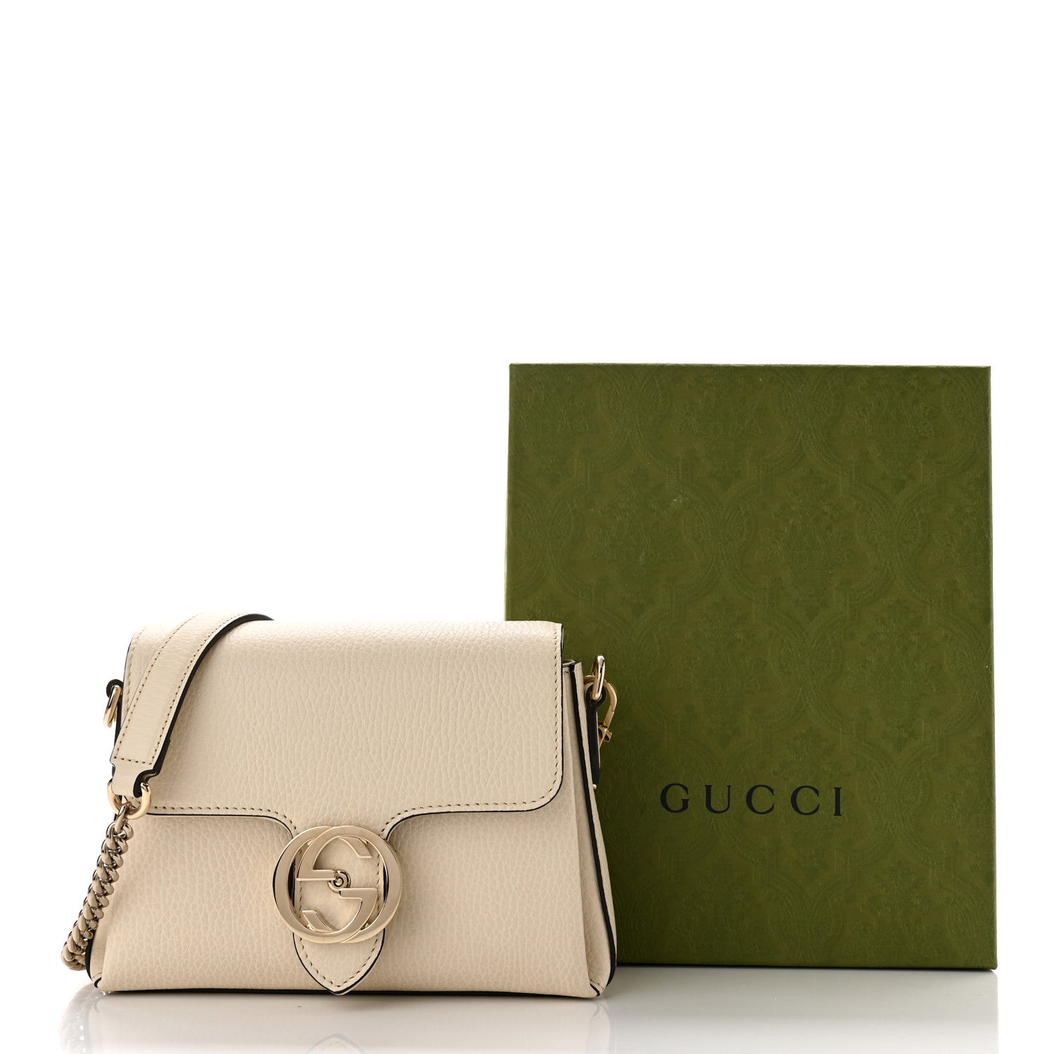 Gucci Dollar Calfskin Interlocking G Crossbody Bag Mystic White 11 of 11