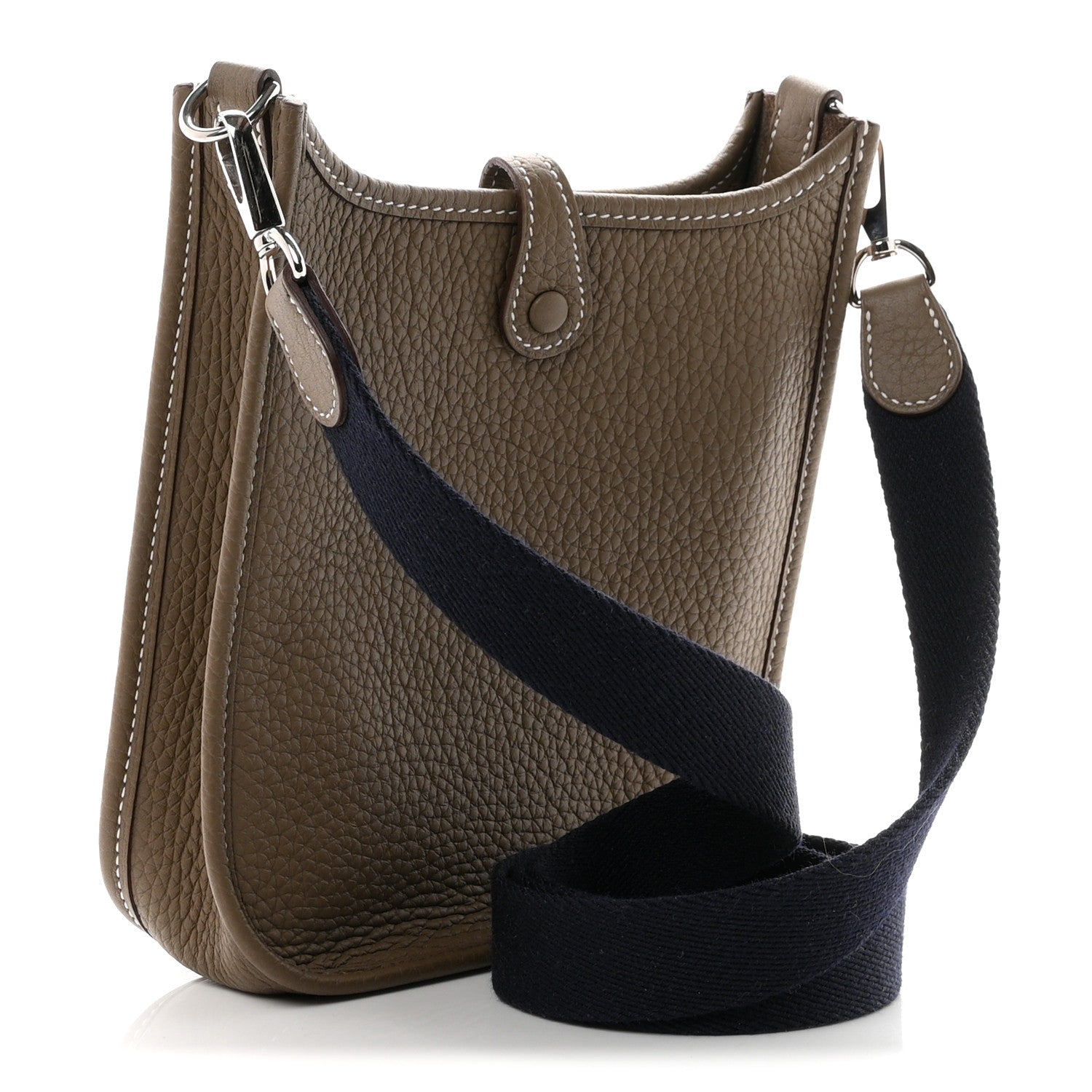 Hermes Taurillon Clemence Evelyne TPM Etoupe Bleu Indigo 3 of 11