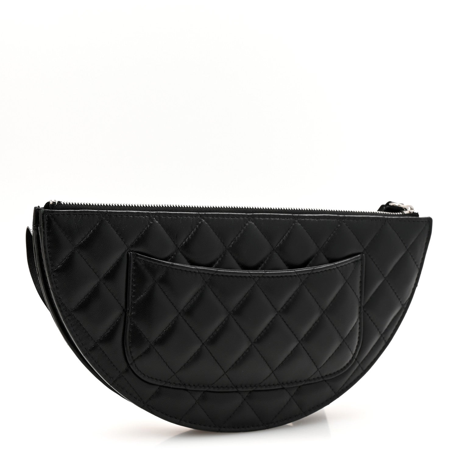 Chanel Metallic Lambskin Wave Clutch Black Silver 3 of 11