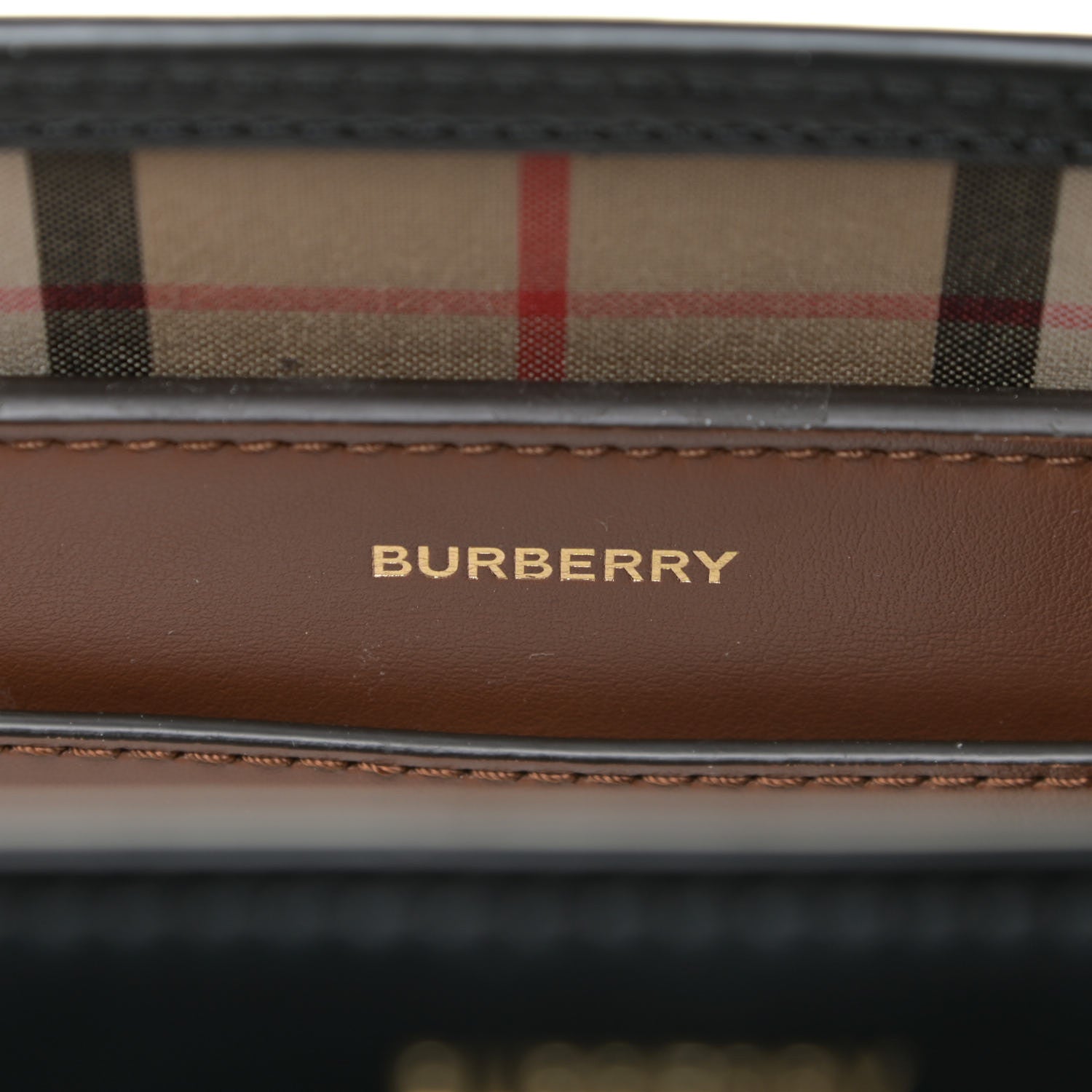 Burberry Soft Grain Calfskin Small Belt Bag Black Tan 5 of 22