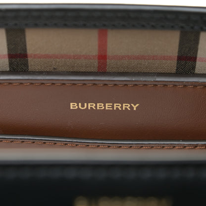 Burberry Soft Grain Calfskin Small Belt Bag Black Tan 5 of 22