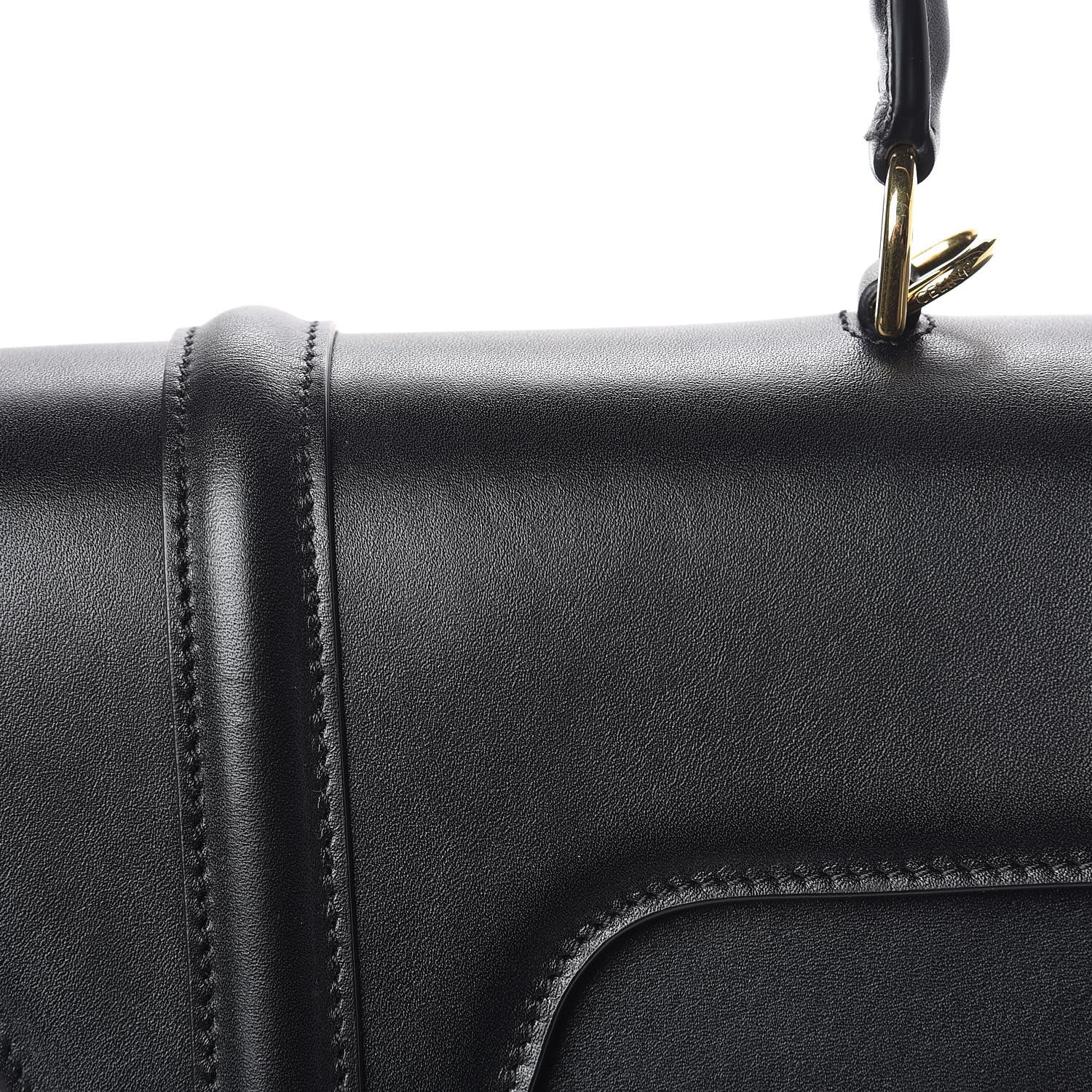 Celine Satinated Calfskin Medium 16 Top Handle Bag Black 13 of 15