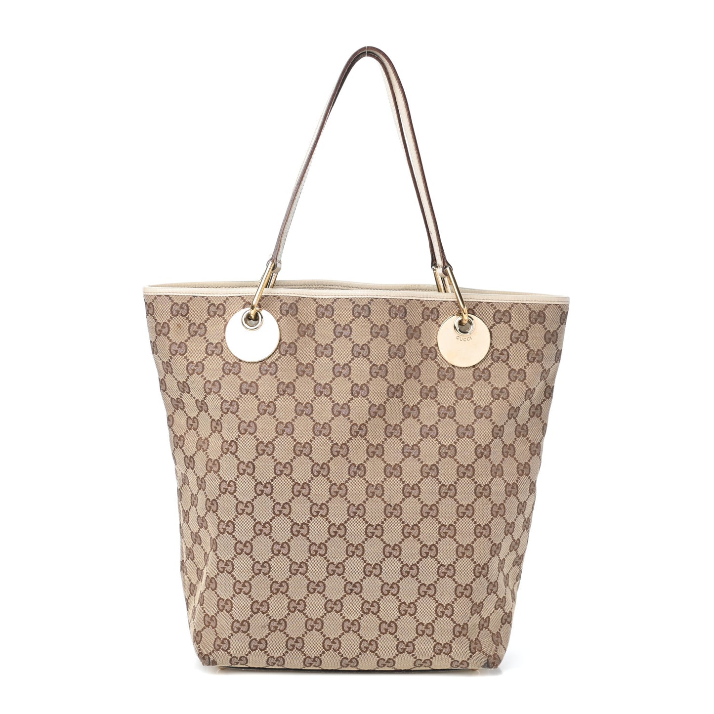 Monogram Large Eclipse Tote Beige White