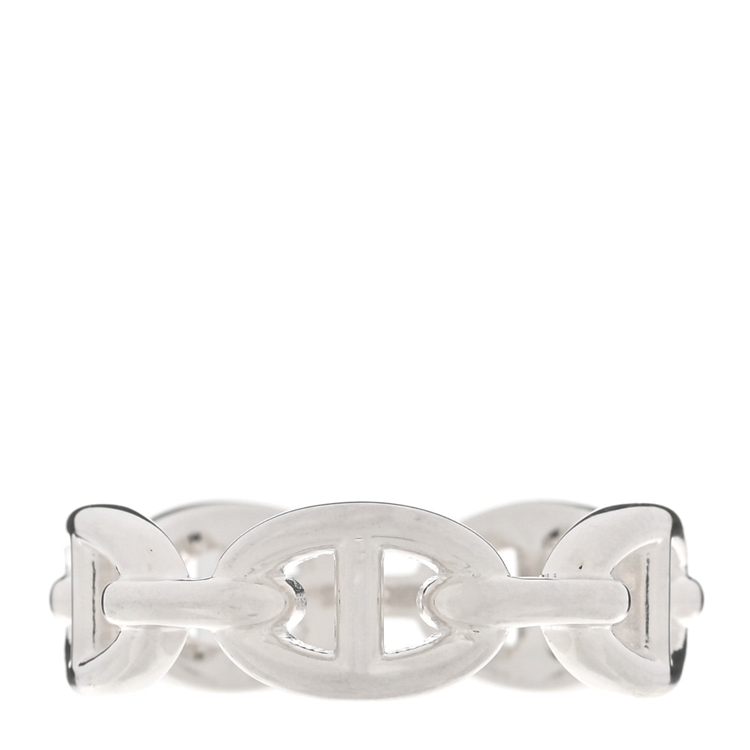 Hermes Sterling Silver PM Chaine d'Ancre Enchainee Band Ring 56 7.5 1 of 7