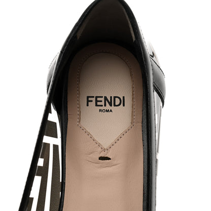 Fendi PVC Calfskin FF Colibri Ballerina Flats 36 Black 7 of 8