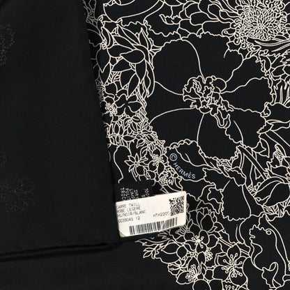 Hermes Silk Robe Legere Scarf 90 Black White 3 of 4