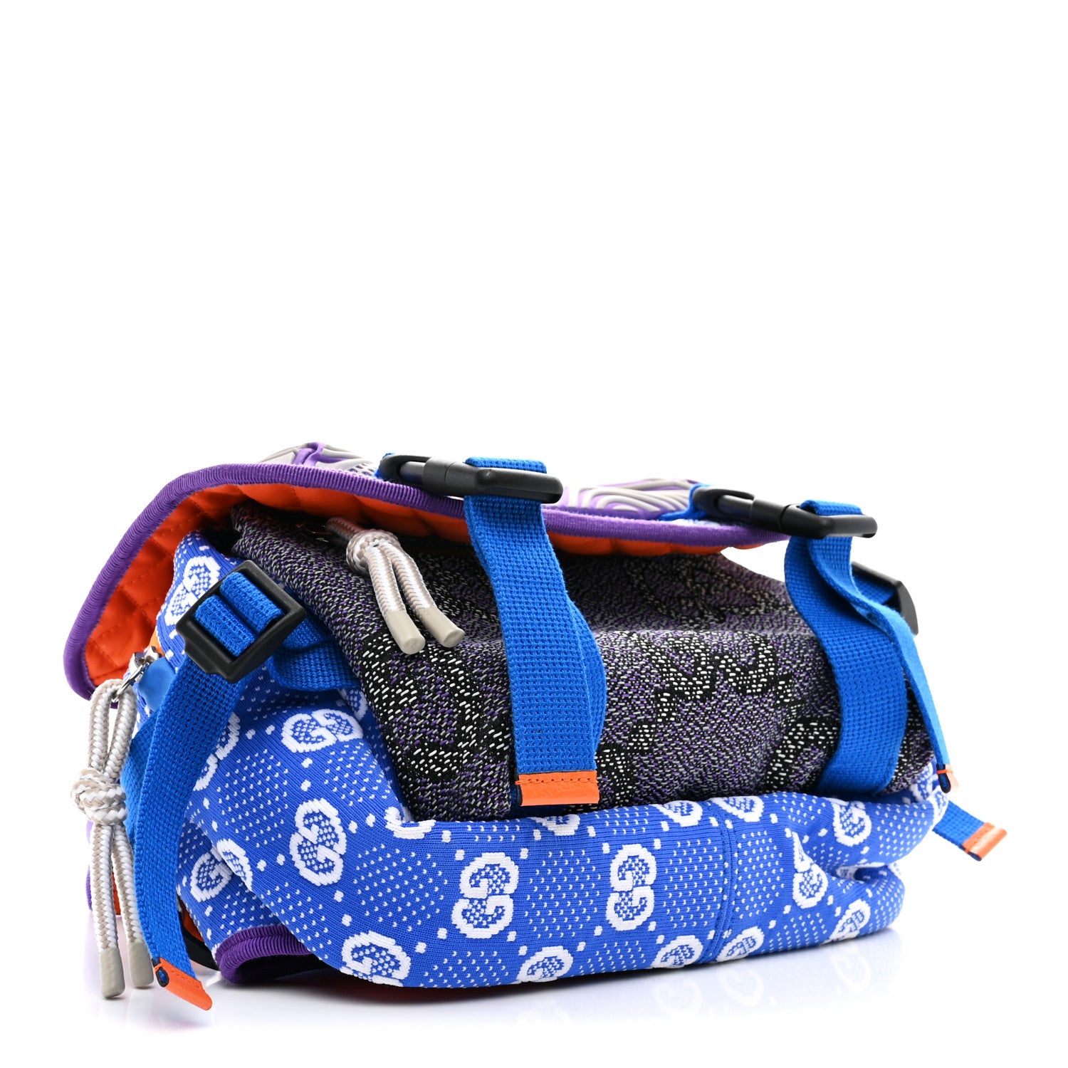 Gucci Jersey GG Monogram All Over Sporty Flap Backpack Blue Multicolor 4 of 11