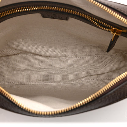 Gucci Monogram Jumbo GG Textured Dollar Calfskin Web Messenger Shoulder Bag Camel Ebony New Acero 5 of 11