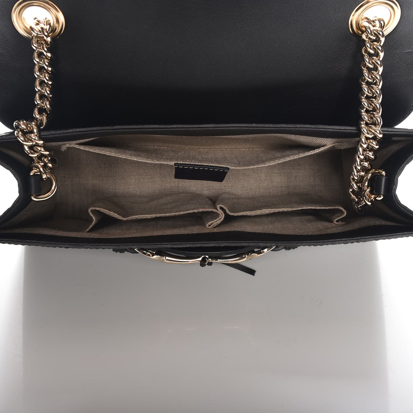Microguccissima Medium Emily Chain Shoulder Bag Black