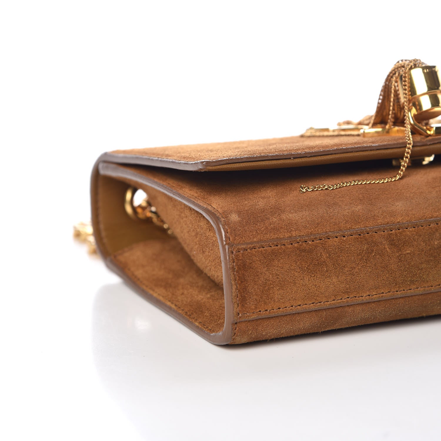 Saint Laurent Suede Small Classic Monogram Kate Tassel Satchel Light Ochre 5 of 9